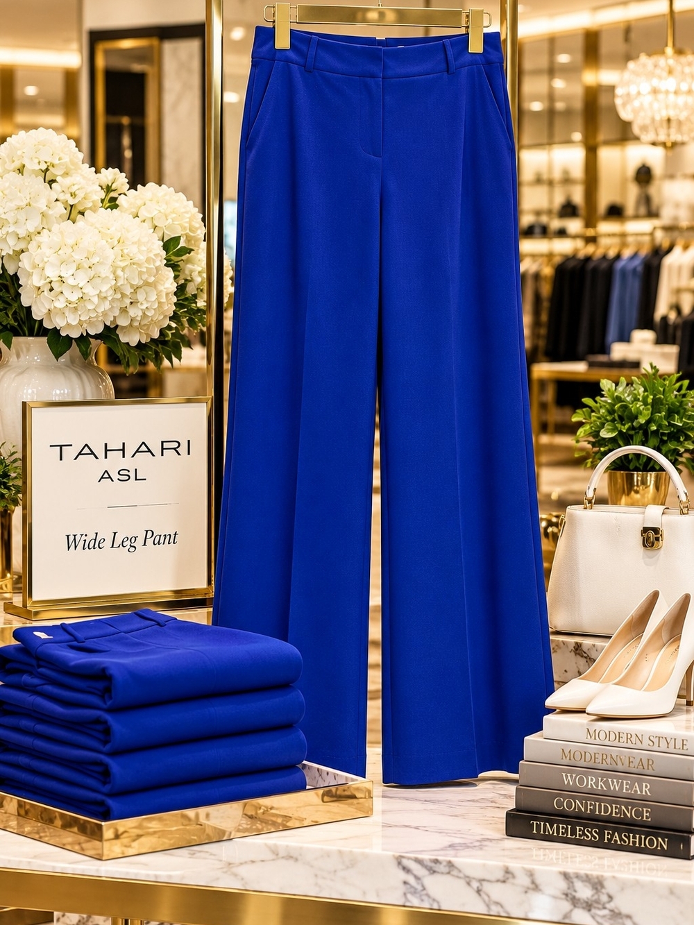 Tahari ASL Cobalt Wide-Leg Pants — NWT | Size 18